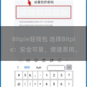 Bitpie轻钱包 选择Bitpie：安全可靠，便捷易用。