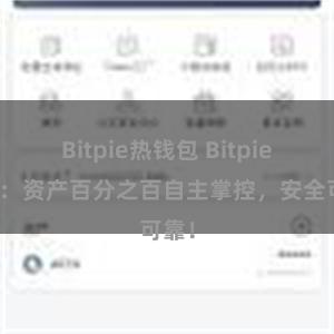 Bitpie热钱包 Bitpie钱包：资产百分之百自主掌控，安全可靠！