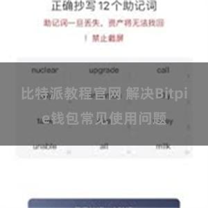 比特派教程官网 解决Bitpie钱包常见使用问题