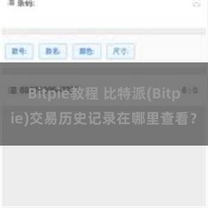 Bitpie教程 比特派(Bitpie)交易历史记录在哪里查看？